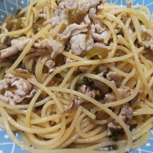 高菜漬けのパスタ